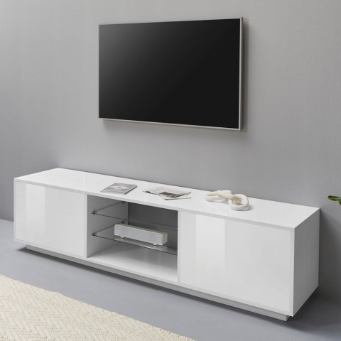 Moderni muotoilu TV-teline valkoinen olohuone 180cm Dover Tarjous