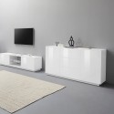 Sideboard olohuoneen keittiökaappi 180cm moderni muotoilu valkoinen Ceila Luettelo