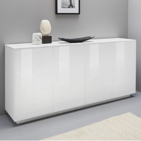 Siirrettävä senkki olohuone keittiö 180cm moderni design valkoinen Ceila