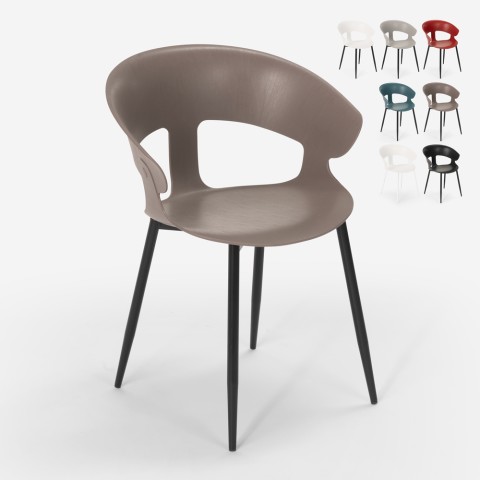 Tuoli design moderni metallinen polypropeeni keittiöön baariin ravintolaan Evelyn Tarjous