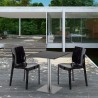 Neliöpöytä 60x60 cm hopeanvärinen jalka, musta pöytälevy ja 2 värikästä tuolia Ice Pistachio Ominaisuudet
