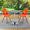 Musta neliönmallinen pöytä 70x70 cm ja kaksi tuolia Nordica Mojito Valinta