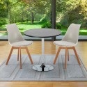 Musta pyöreä pöytä 70x70 cm ja kaksi tuolia Nordica Cosmopolitan Valinta