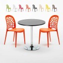 Musta pyöreä pöytä 70x70 cm ja kaksi tuolia WEDDING Cosmopolitan Myynti