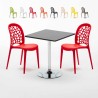 Valkoinen neliönmallinen pöytä 70x70 cm ja kaksi tuolia WEDDING Mojito Varasto