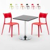 Musta neliönmallinen pöytä 70x70 cm ja kaksi tuolia Parisienne Mojito Alennukset