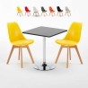 Musta neliönmallinen pöytä 70x70 cm ja kaksi tuolia Nordica Mojito Alennusmyynnit