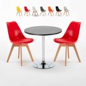 Musta pyöreä pöytä 70x70 cm ja kaksi tuolia Nordica Cosmopolitan Varasto