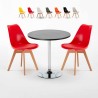 Musta pyöreä pöytä 70x70 cm ja kaksi tuolia Nordica Cosmopolitan Varasto