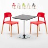 Musta neliönmallinen pöytä 70x70 cm ja kaksi tuolia Barcellona Mojito Alennukset