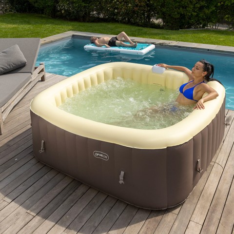 6 hengen puhallettava neliö SPA -vesihieronta 185x185cm EaseZone 7150015
