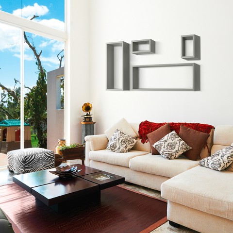 4 suorakaiteen muotoisen kuution seinähyllyn sarja moderni hylly Merlino