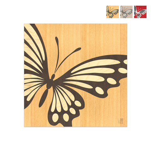 Upotekoristeinen puinen kuva 75x75cm moderni muotoilu Butterfly