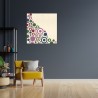 Moderni upotekoristeinen puinen maalaus 75x75cm design ympyrät Alennusmyynnit