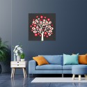 Käsin upotekoristeinen puinen maalaus 75x75cm Tree of Hearts (Sydänpuu) Alennusmyynnit