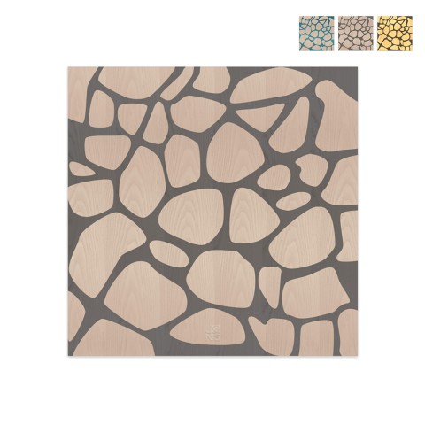 Käsin upotekoristeinen puinen kuva 75x75cm luonnonkoriste Stones