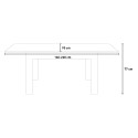 Moderni laajennettava keittiön pöytä 90x160-220cm puu valkoinen Bibi Mix BQ Luettelo