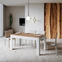 Moderni laajennettava keittiön pöytä 90x160-220cm puu valkoinen Bibi Mix BQ Alennukset