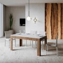 Moderni jatkopöytä 90x160-220cm puu pähkinä valkoinen Bibi Mix NB Alennukset