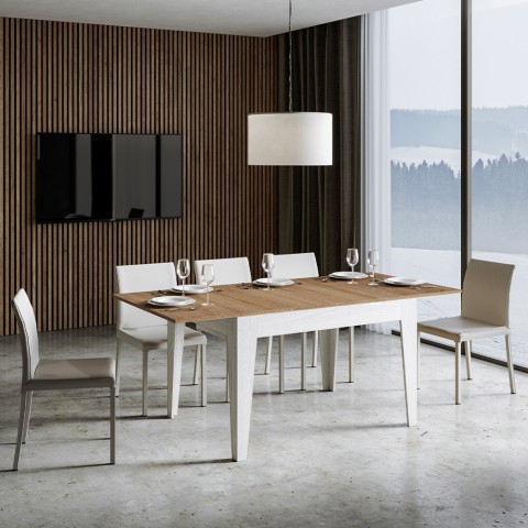 BQ Cico Mix moderni laajennettava valkoinen puinen pöytä 90x120-180cm Tarjous