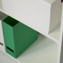 Toimiston kirjahylly valkoinen design 5 lokeroa säädettävät hyllyt Kbook 5WS Varasto