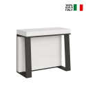 Laajennettava konsolipöytä 90x40-288cm design ruokapöytä valkoinen metalli Aasia Myynti