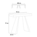 Jatkettava puinen konsolipöytä 90x40-300cm moderni pöytä Diamante tammi Luettelo