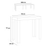 Ulosvedettävä konsolipöytä 90x40-300cm valkoinen pöytä design Ghibli Varasto