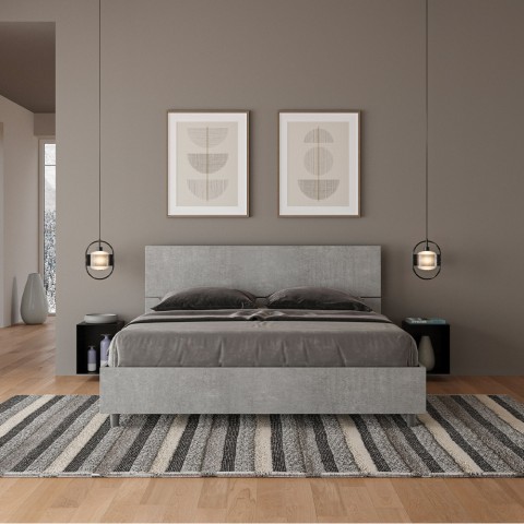 Parisänky säleet harmaat kalteva sängynpääty 160x190cm Demas I Concrete