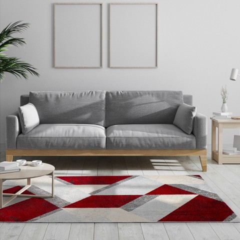 Suorakulmainen matto Modern Design olohuone toimisto Art Style Red