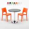 Musta pyöreä pöytä 70x70cm ja kaksi värikästä tuolia Paris Cosmopolitan Tarjous