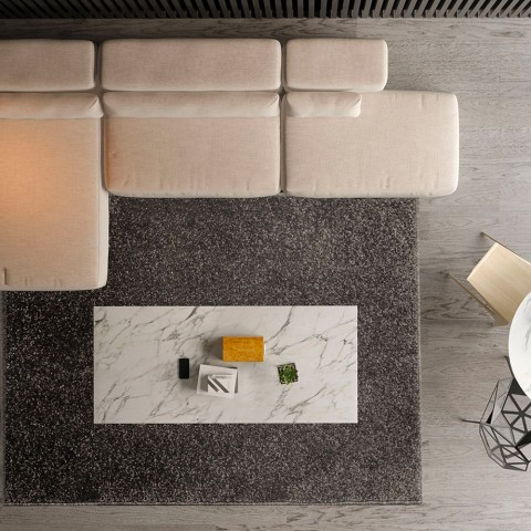 Suorakulmainen matto Moderni muotoilu yksivärinen olohuoneessa Trend Anthracite