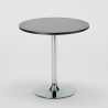 Musta pyöreä pöytä 70x70cm ja kaksi värikästä tuolia Paris Cosmopolitan 