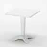 Valkoinen neliöpöytä 70x70cm ja kaksi värikästä tuolia Gruvyer Patio 
