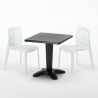 Musta neliöpöytä 70x70cm ja kaksi värikästä tuolia Gruvyer Aia Hinta