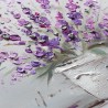 Käsinmaalattu kuva maljakko violetit kukat kankaalle kehyksellä 30x30cm W602 Luettelo