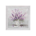 Käsinmaalattu kuva maljakko violetit kukat kankaalle kehyksellä 30x30cm W602 Alennusmyynnit