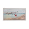 Käsin maalattu kuva kankaalle satama veneineen 60x120cm W627 Alennusmyynnit