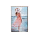 Käsin maalattu nainen rannalla reliefi kankaalle 60x90cm W714 Alennusmyynnit
