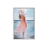 Käsin maalattu nainen rannalla reliefi kankaalle 60x90cm W714 Alennusmyynnit
