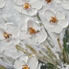 Käsin maalattu maalaus kankaalle niitty valkoinen kukkia kehys 30x30cm Z501 Luettelo