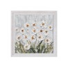 Käsin maalattu maalaus kankaalle niitty valkoinen kukkia kehys 30x30cm Z501 Alennusmyynnit