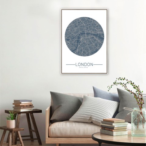 Valokuvatuloste Lontoon kaupungin kartta kehys 50x70cm Unika 0006 Tarjous