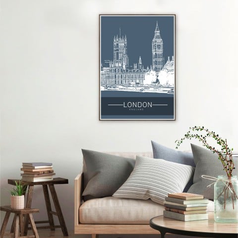 Tulosta valokuvakuva kaupunki Lontoon kehys 50x70cm Unika 0005