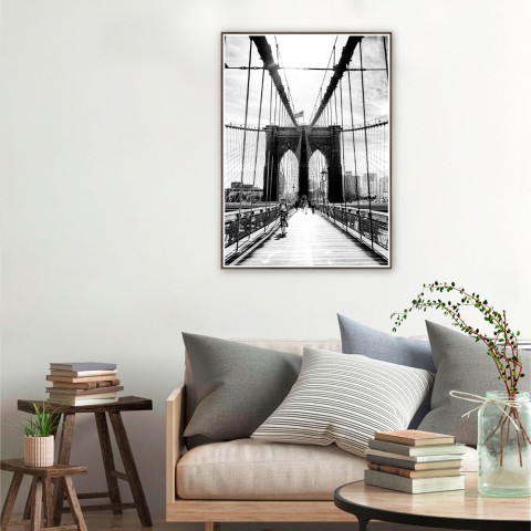 Tulosta juliste valokuvaus silta valkoinen musta kehys 50x70cm Unika 0030 Tarjous