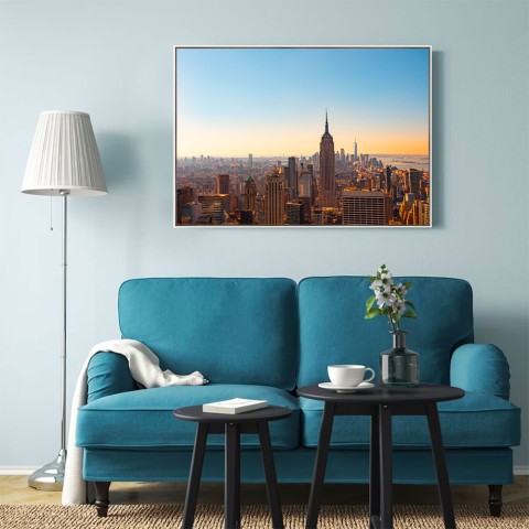 Tulosta valokuvakuva panoraama New York -kehys 70x100cm Unika 0034