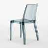 Valkoinen pyöreä pöytä 70x70cm ja kaksi värikästä läpinäkyvää tuolia Cristal Light Silver Hinta