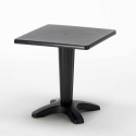 Musta neliöpöytä 70x70cm ja kaksi värikästä läpinäkyvää tuolia Dune Balcony Ominaisuudet