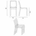 Valkoinen neliöpöytä 70x70cm ja kaksi värikästä läpinäkyvää tuolia Cristal Light Terrace 