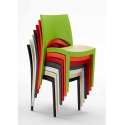 Musta neliönmallinen pöytä 90x90 cm ja 4 värikästä tuolia Paris Passion 